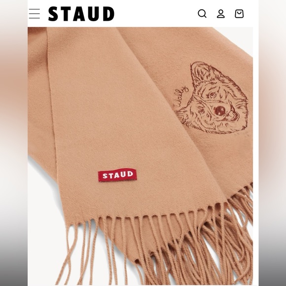 Staud 100% Cashmere Tan Shawl Blanket 60.2 x 51.5 - Picture 5 of 7